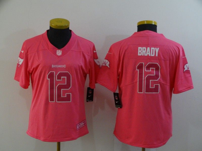 Tampa Bay Buccaneers #12 BRADY Pink Fashion Women NFL Jersey