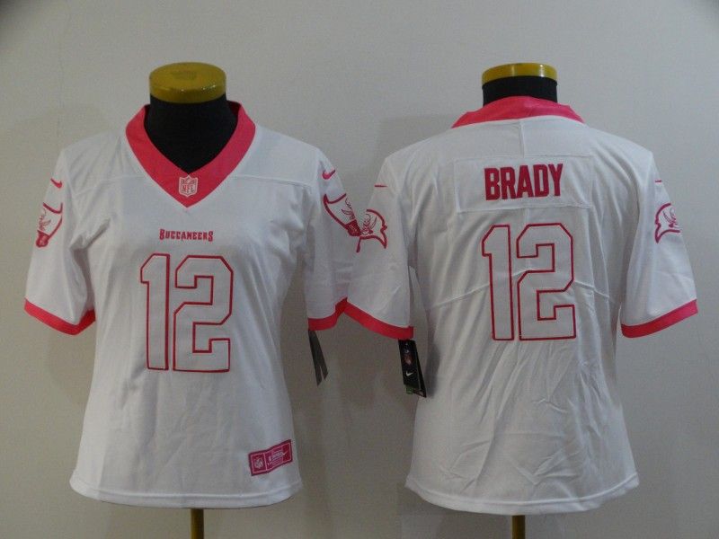 Tampa Bay Buccaneers #12 BRADY White Fashion Women NFL Jersey