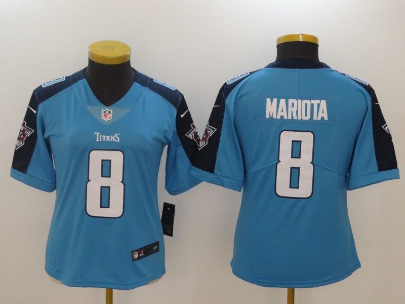 Tennessee Titans #8 MARIOTA Blue Women NFL Jersey