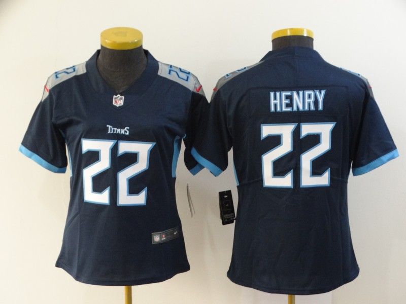 Tennessee Titans #22 HENRY Dark Blue Women NFL Jersey
