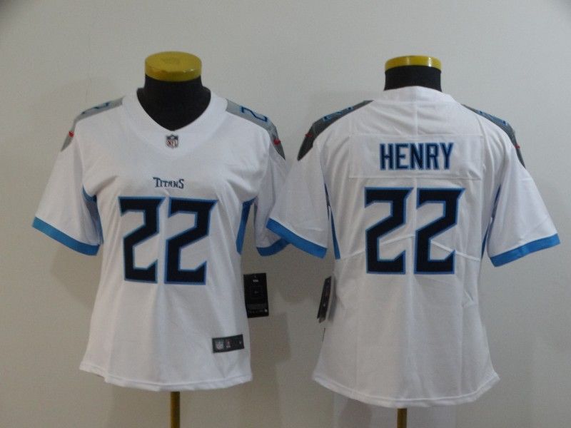 Tennessee Titans #22 HENRY White Women NFL Jersey