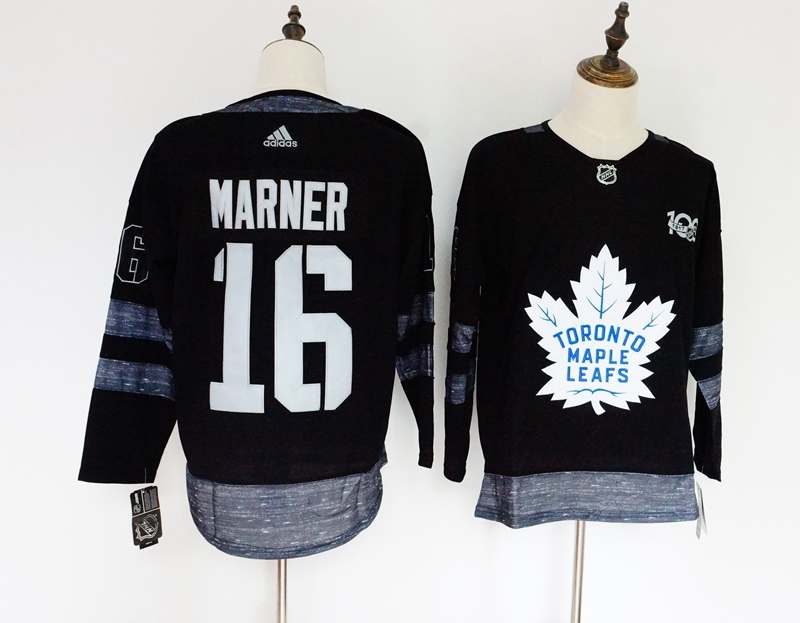 Toronto Maple Leafs Black #16 MARNER 100th Anniversary NHL Jersey