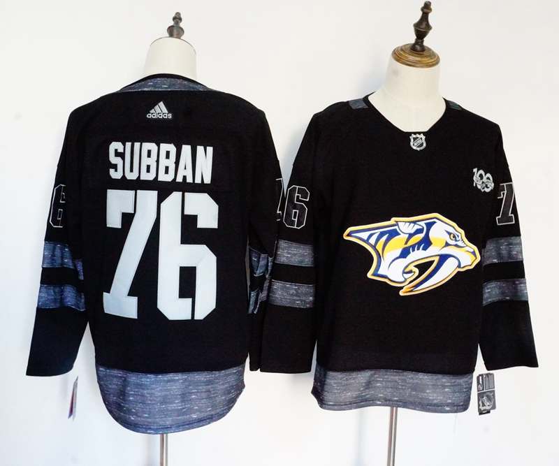 Nashville Predators Black #76 SUBBAN 100th Anniversary NHL Jersey