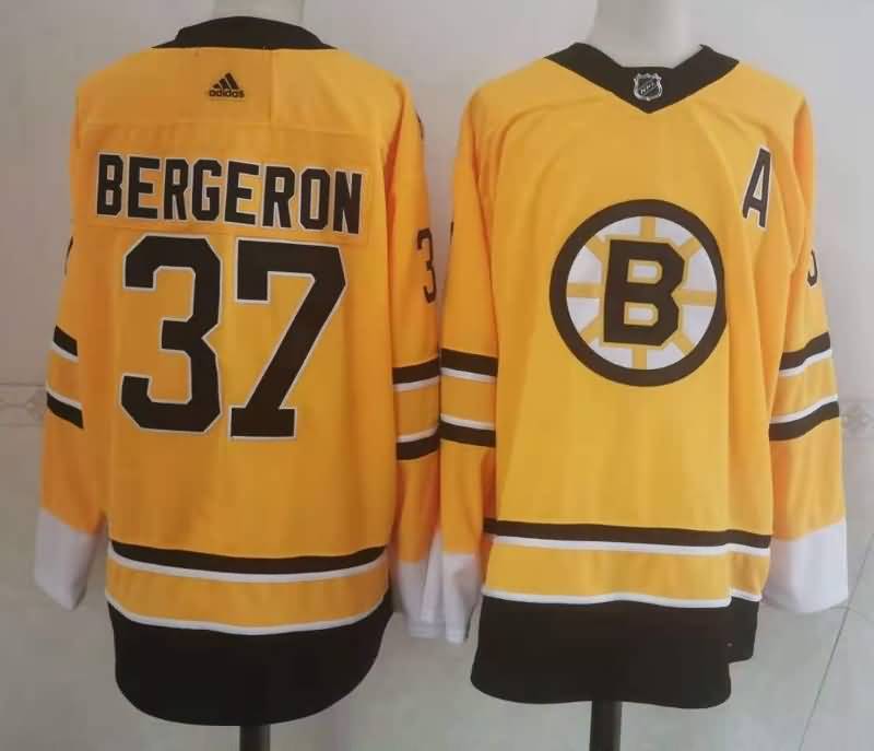 Boston Bruins Yellow #37 BERGERON NHL Jersey