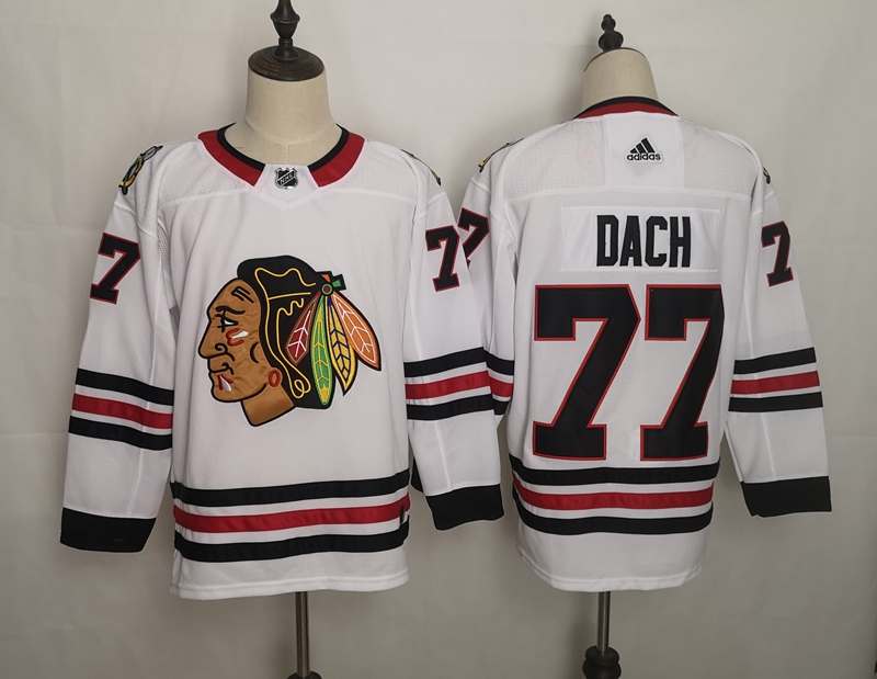 Chicago Blackhawks White #77 DACH NHL Jersey