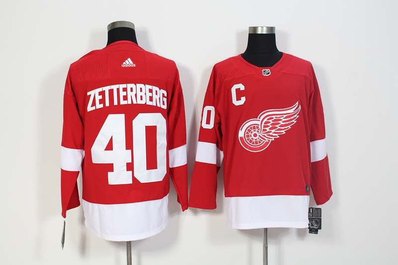 Detroit Red Wings Red #40 ZETTERBERG NHL Jersey