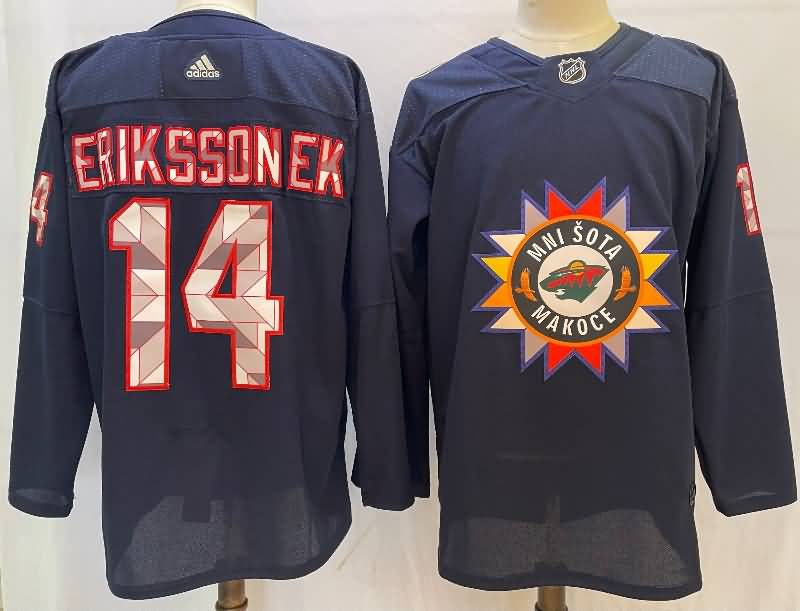 Minnesota Wild Dark Blue #14 ERIKSSONEK NHL Jersey