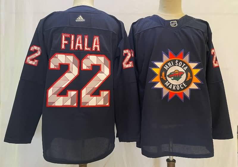 Minnesota Wild Dark Blue #22 FIALA NHL Jersey