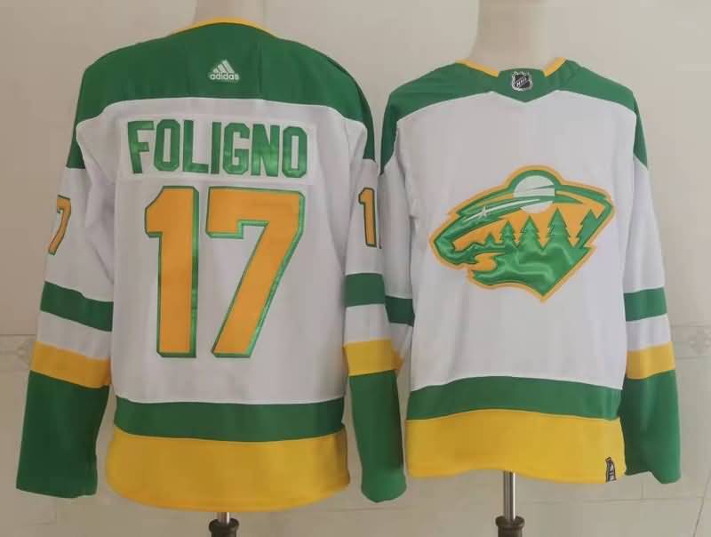 Minnesota Wild White #17 FOLIGNO NHL Jersey