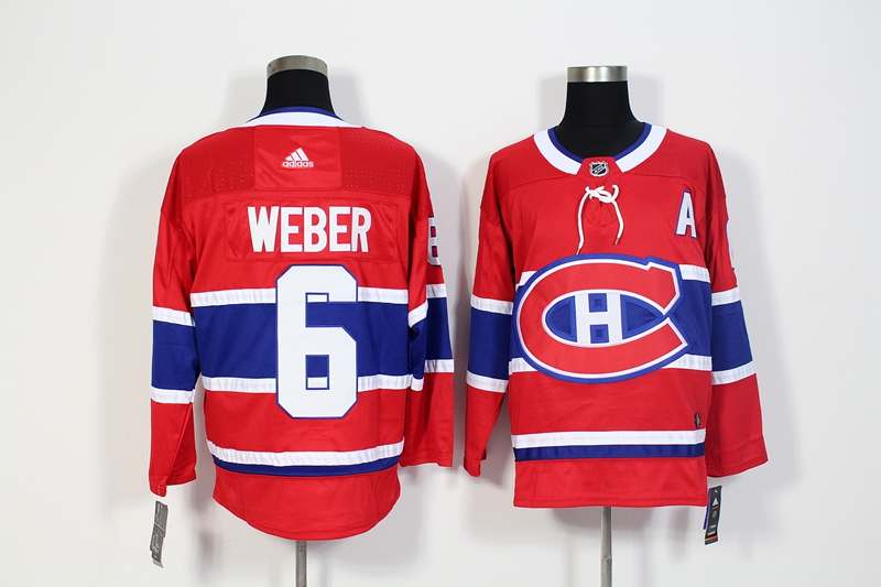 Montreal Canadiens Red #6 WEBEP NHL Jersey