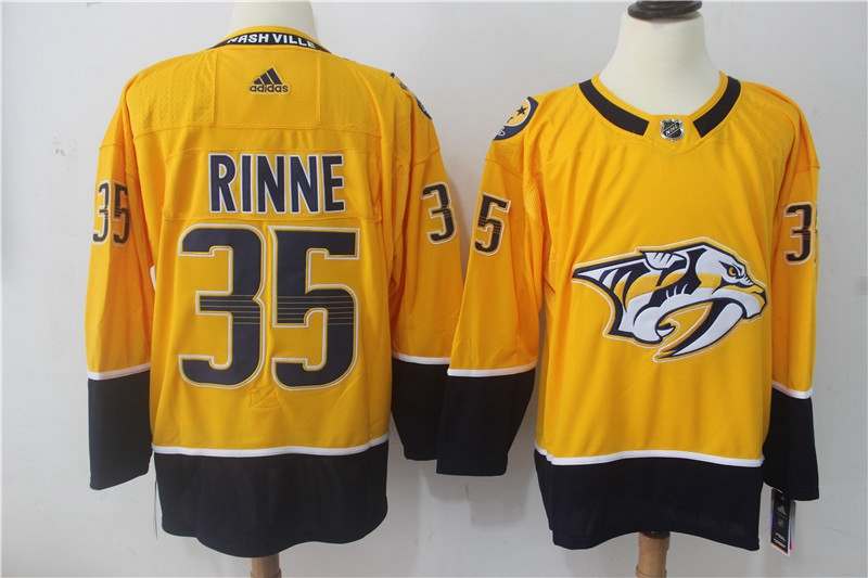 Nashville Predators Yellow #35 RINNE NHL Jersey