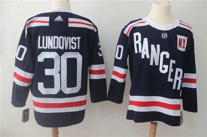 New York Rangers Dark Blue #30 LUNDQVIST NHL Jersey