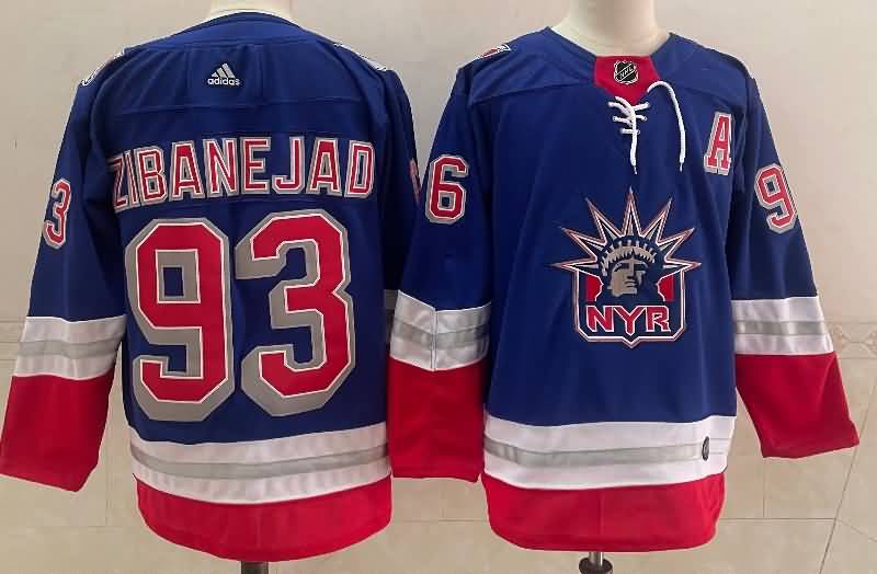 New York Rangers Blue #93 ZIBANEJAD Classics NHL Jersey