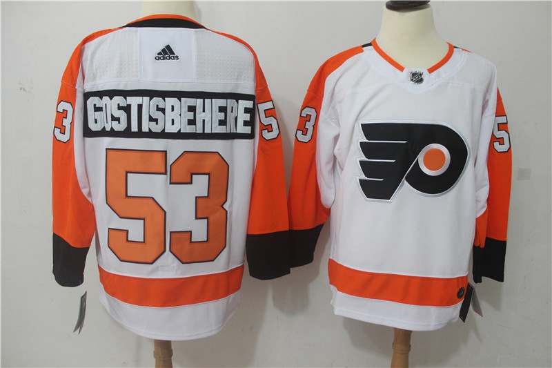 Philadelphia Flyers White #53 GOSTISBEHERE NHL Jersey