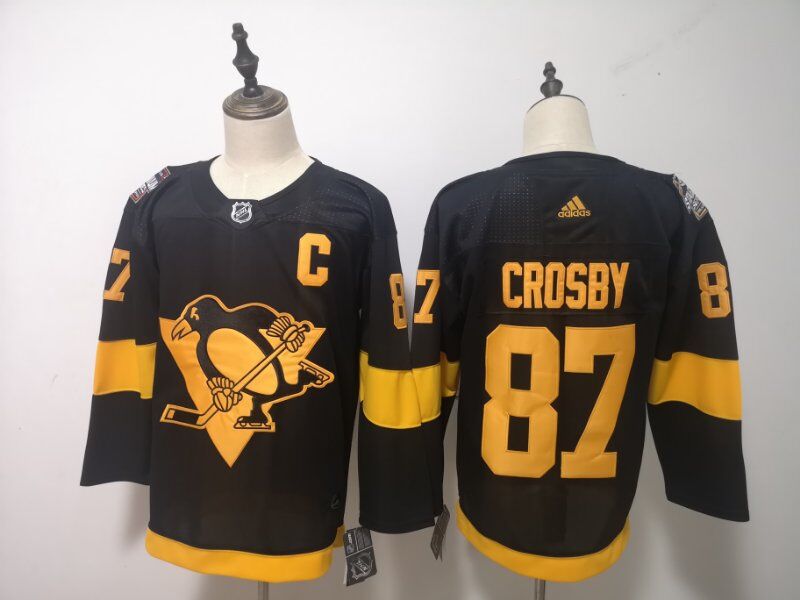 Pittsburgh Penguins Black #87 CROSBY NHL Jersey 02