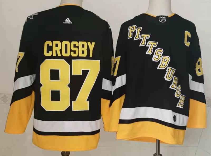 Pittsburgh Penguins Black #87 CROSBY NHL Jersey 03