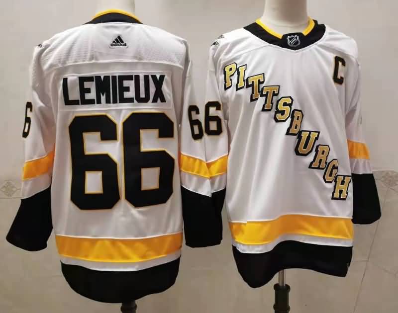 Pittsburgh Penguins White #66 LEMIEUX NHL Jersey