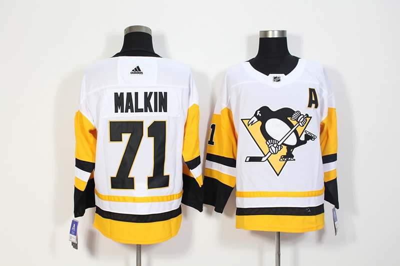 Pittsburgh Penguins White #71 MALKIN NHL Jersey