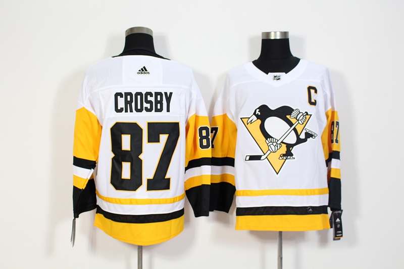 Pittsburgh Penguins White #87 CROSBY NHL Jersey