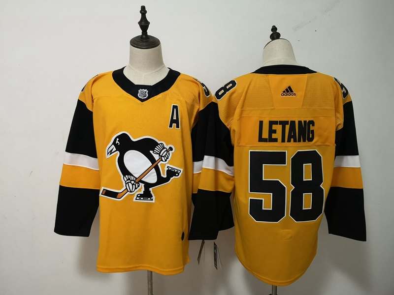 Pittsburgh Penguins Yellow #58 LETANG NHL Jersey