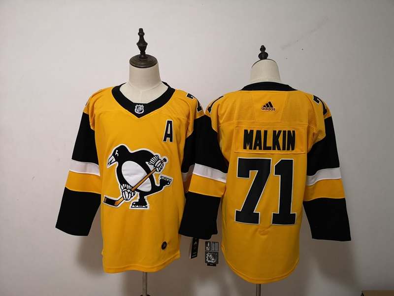 Pittsburgh Penguins Yellow #71 MALKIN NHL Jersey