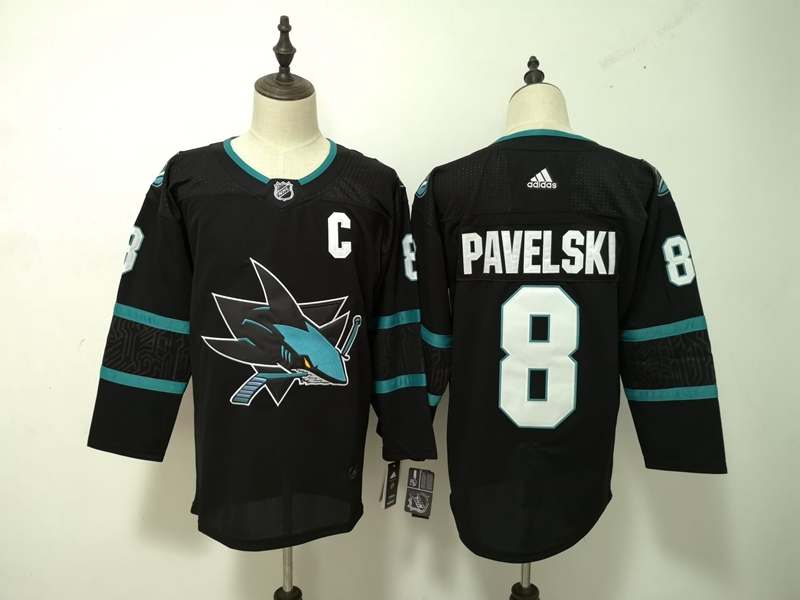 San Jose Sharks Black #8 PAVELSKI NHL Jersey