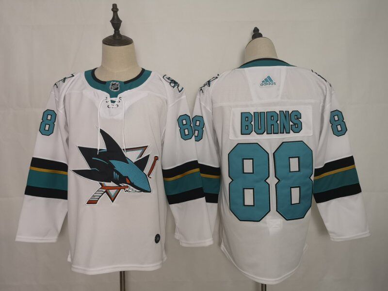 San Jose Sharks White #88 BURNS NHL Jersey