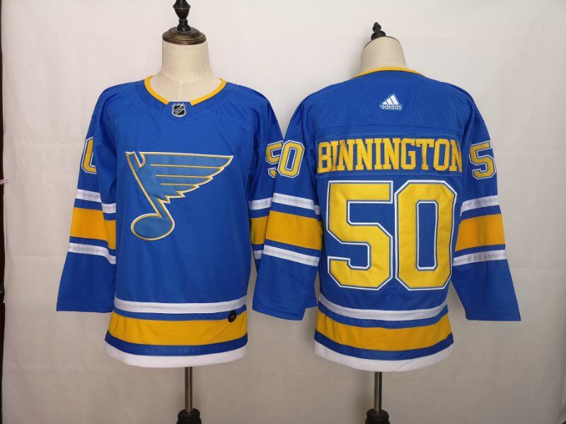 St Louis Blues Blue #50 BINNINGTON NHL Jersey 02