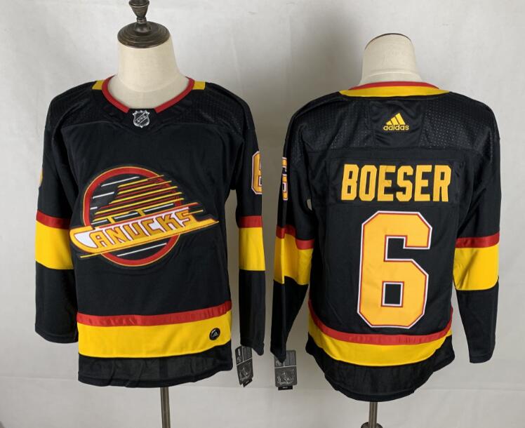 Vancouver Canucks Black #6 BOESER NHL Jersey