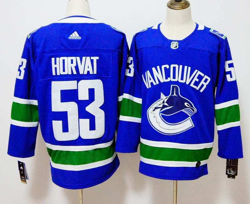 Vancouver Canucks Blue #53 HORVAT NHL Jersey