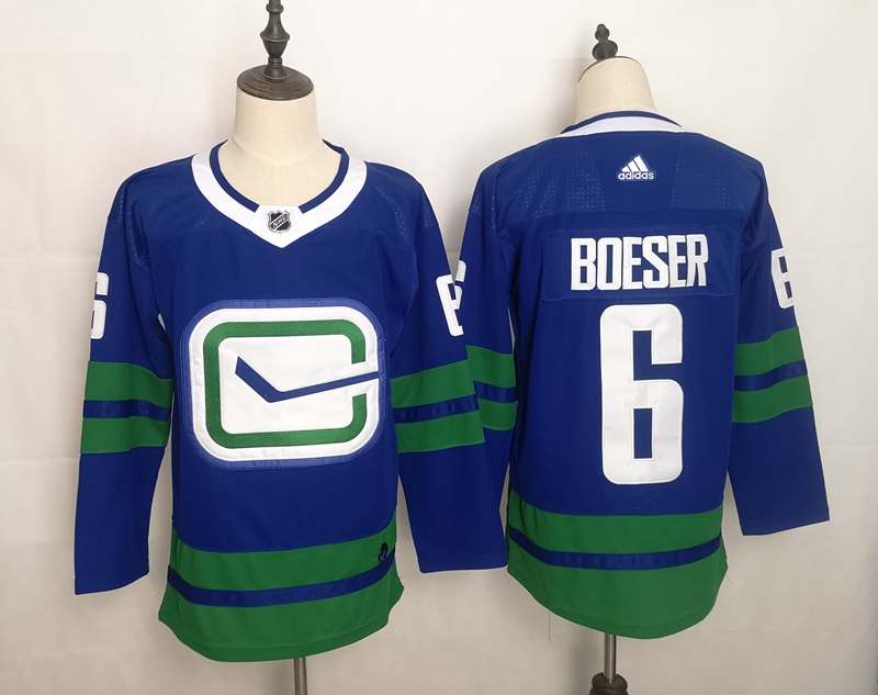 Vancouver Canucks Blue #6 BOESER NHL Jersey