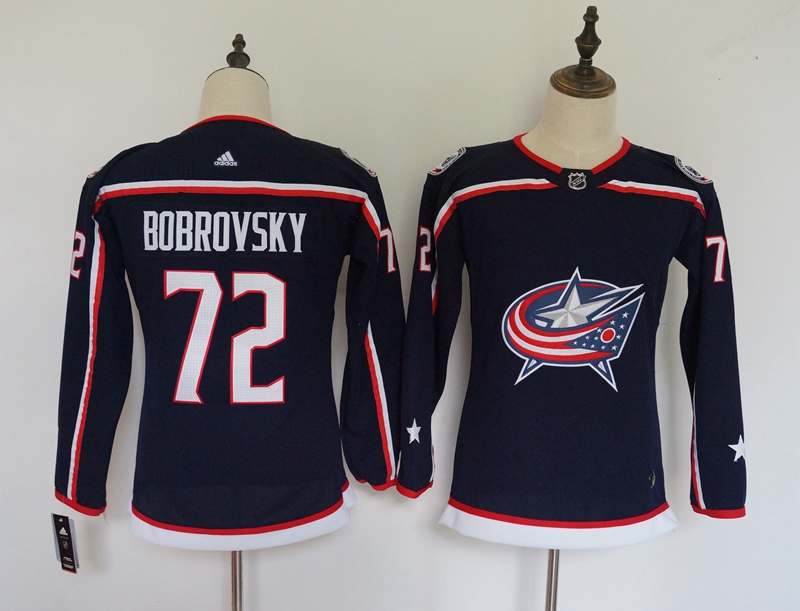 Columbus Blue Jackets #72 BOBROVSKY Blue Women NHL Jersey