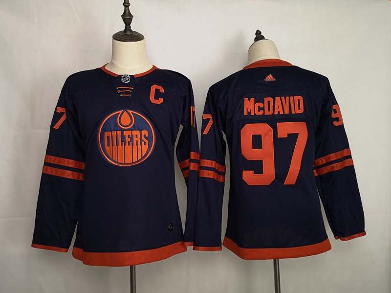 Edmonton Oilers #97 MCDAVID Dark Blue Women Classics NHL Jersey