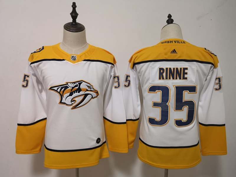 Nashville Predators #35 RINNE White Women NHL Jersey