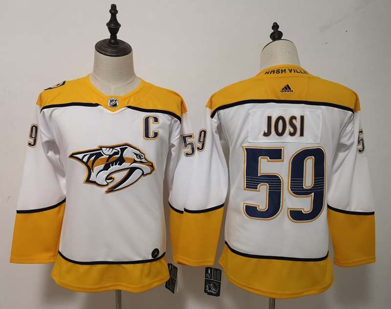 Nashville Predators #59 JOSI White Women NHL Jersey