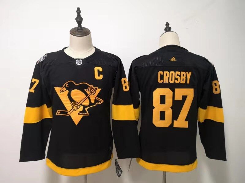 Pittsburgh Penguins #87 CROSBY Black Women NHL Jersey