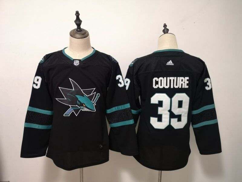 San Jose Sharks #39 COUTURE Black Women NHL Jersey