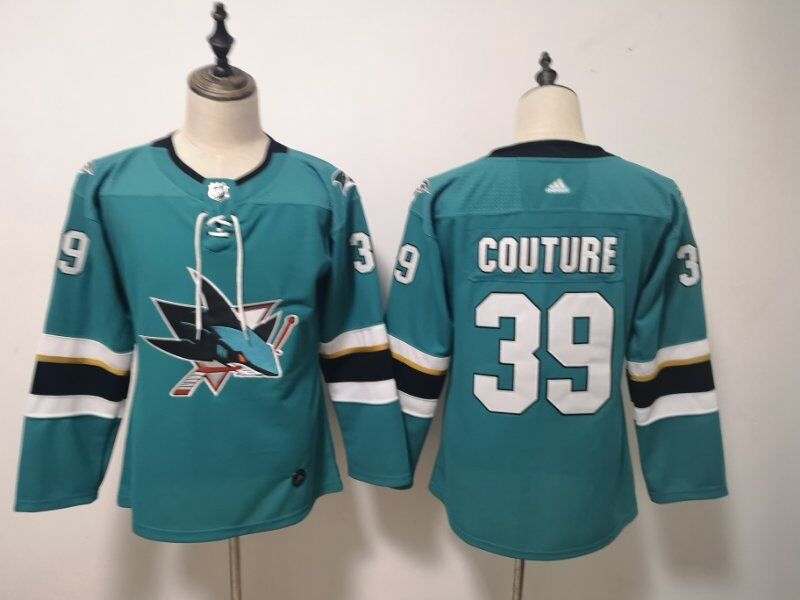 San Jose Sharks #39 COUTURE Green Women NHL Jersey