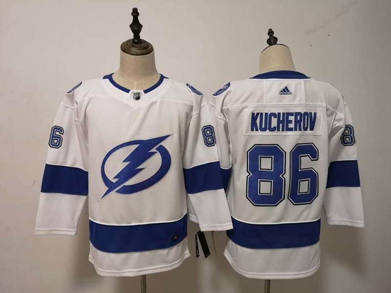 Tampa Bay Lightning #86 KUCHEROV White Women NHL Jersey