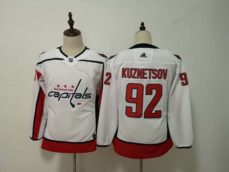 Washington Capitals #92 KUZNETSOV White Women NHL Jersey