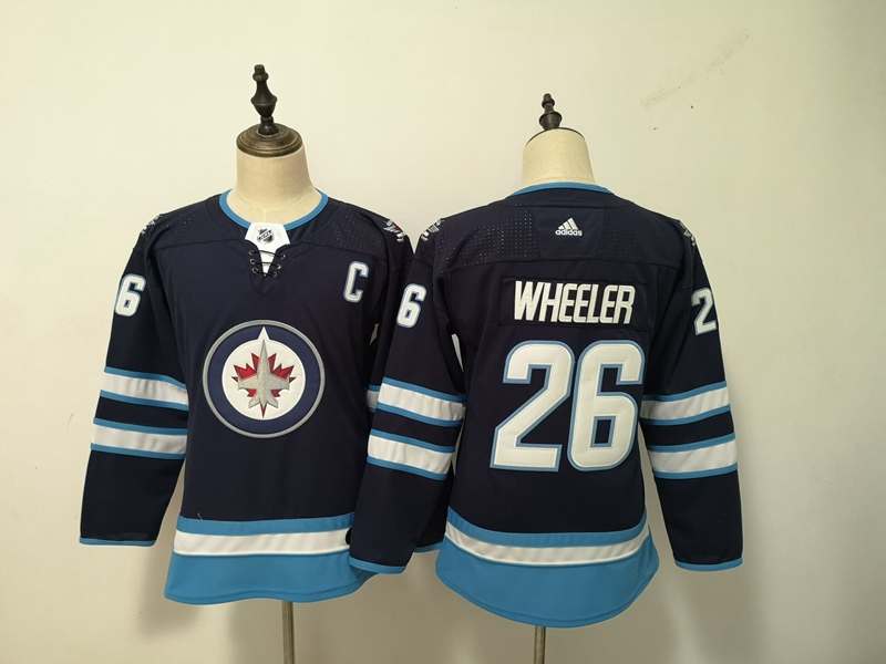 Winnipeg Jets #26 WHEELER Black Women NHL Jersey