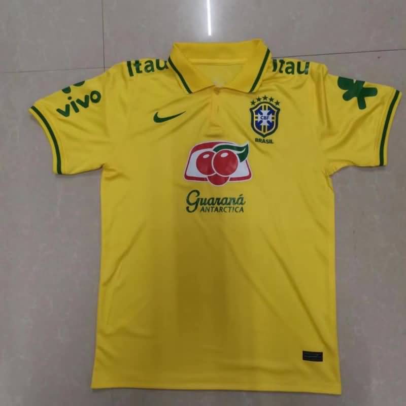 AAA Quality Brazil 2022 Yellow Polo Soccer T-Shirt