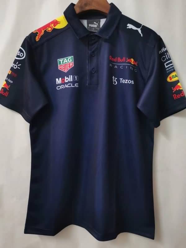 AAA Quality Red Bull 2021 Dark Blue Polo Soccer T-Shirt 03