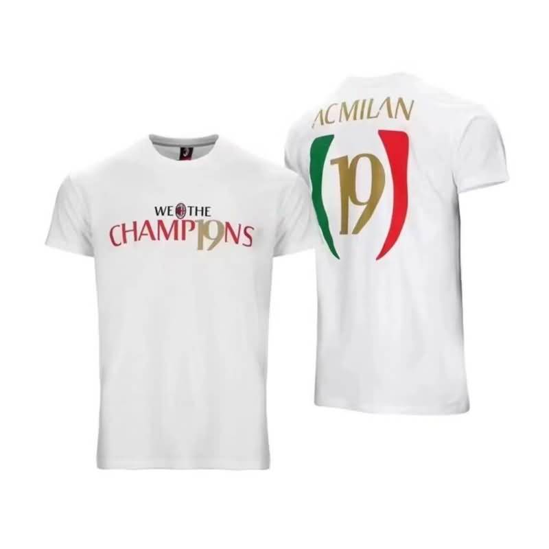 AAA Quality AC Milan 2022 19 Champions White Soccer T-Shirts 02