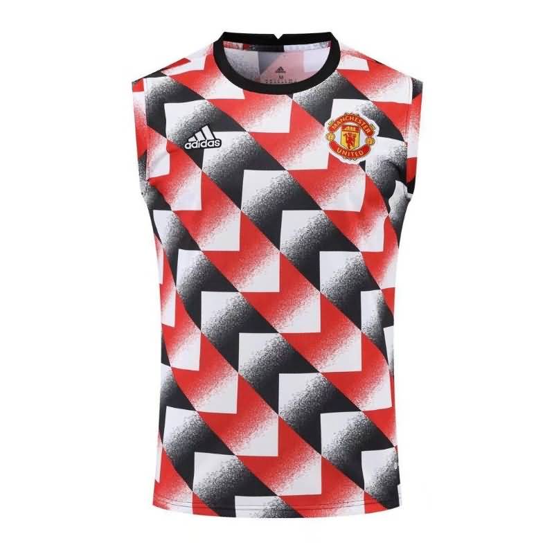 AAA Quality Manchester United 22/23 White Red Vest Soccer Jersey