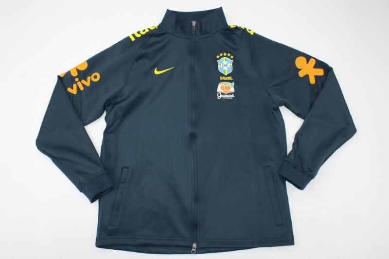 AAA Quality Brazil 2022 Dark Blue Soccer Jacket