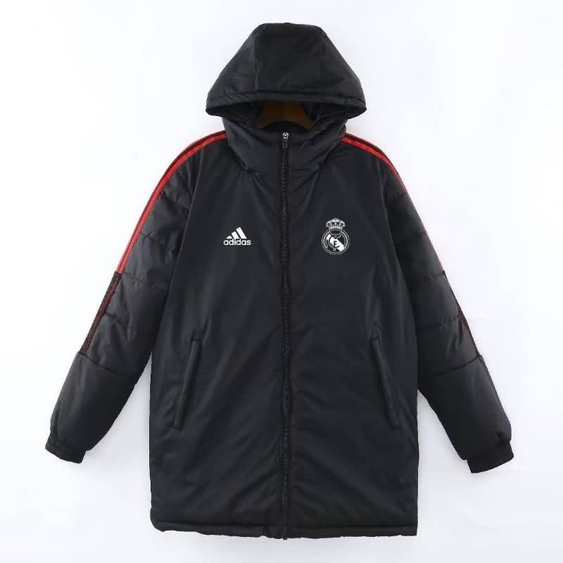 AAA Quality Real Madrid 2022 Black Soccer Cotton Coat