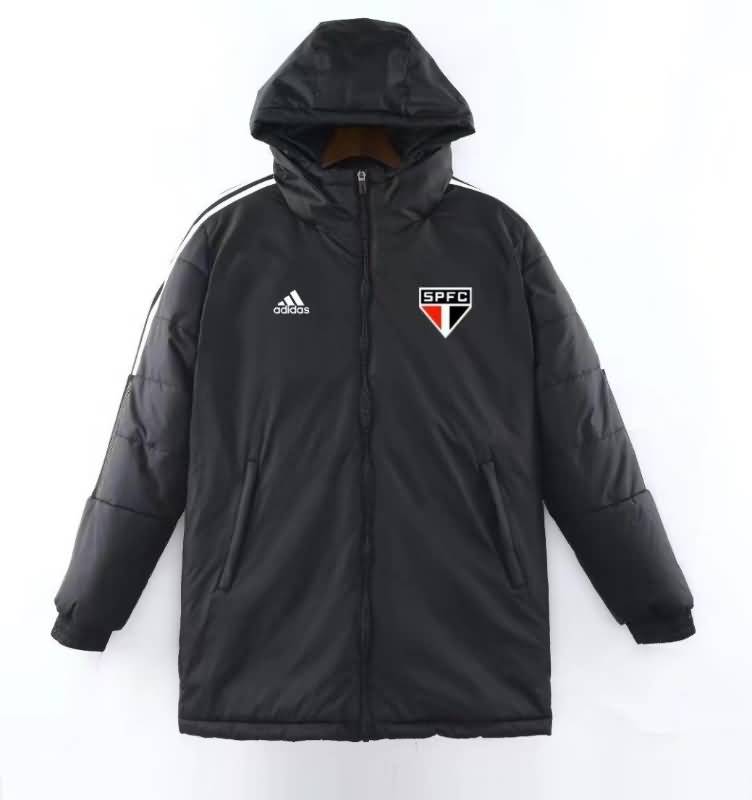 AAA Quality Sao Paulo 2022 Black Soccer Cotton Coat 02