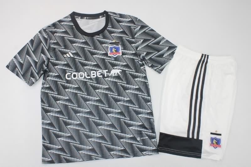 Kids Colo Colo 2023 Away Soccer Jersey And Shorts