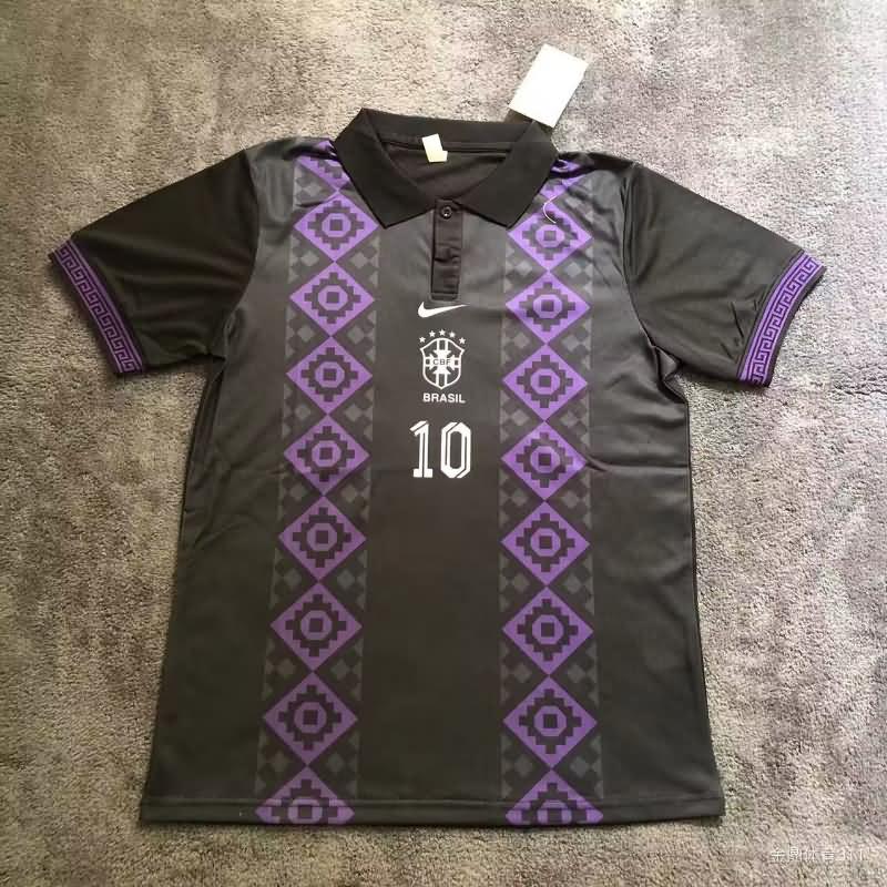 AAA Quality Brazil 2022 Black Polo Soccer T-Shirt 03